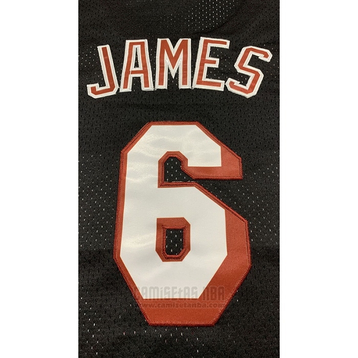 Camiseta Miami Heat LeBron James #6 Mitchell & Ness 2010-11 Negro